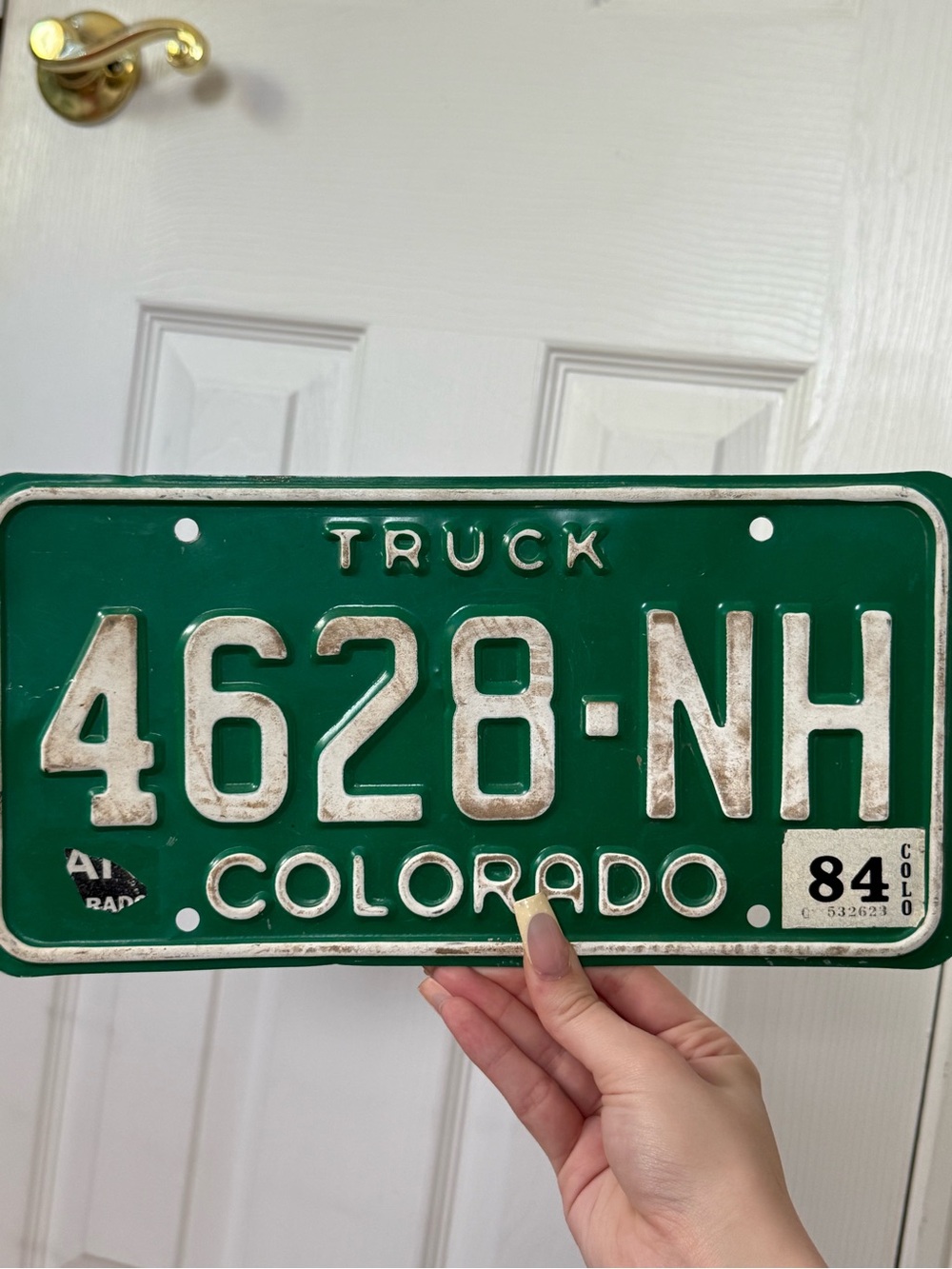 Vintage Green Colorado Truck License Plate 4628-NH